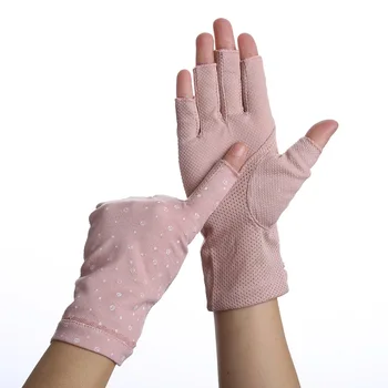 

Mesh Summer Uv Protection Gloves Semi-finger Sunscreen Gloves Woman Non-slip Driving Half Finger Mittens Cycling Gloves Guantes