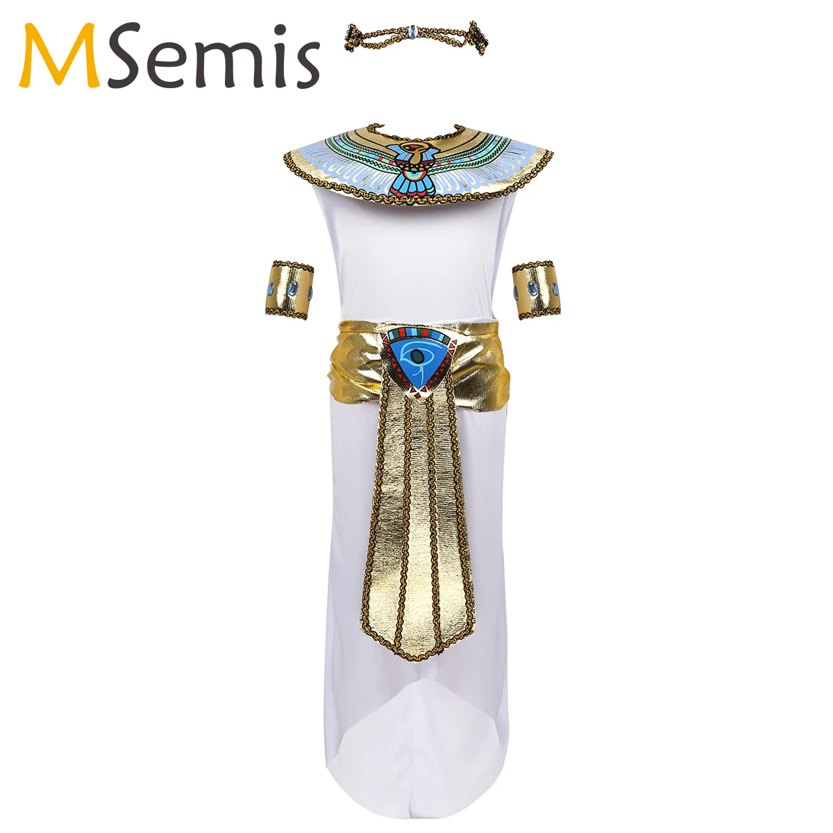 

Ancient Egypt Egyptian Pharaoh Cleopatra Princess Dresses for Children Halloween Costumes Girl Kids Role Play Cosplay Clothing