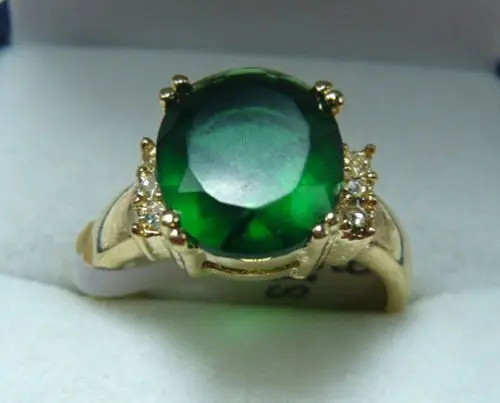 4 colors Lady's charming green red blue purple zircon bead 18KGP ring(#7 8 9) ship | Украшения и аксессуары