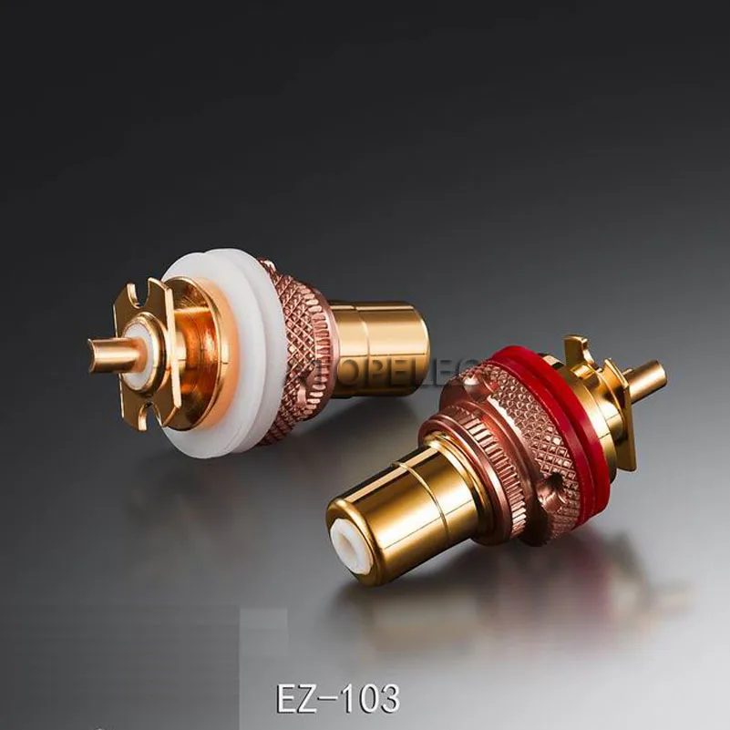 2 шт. EIZZ 24K Позолоченные Латунные разъемы RCA гнездовой разъем для HiFi аудио видео ТВ