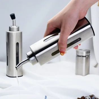 

225ml 304 Stainless Steel Vinegar Oil Olive Dispenser Bottle Pot Leakproof Kitchen Healthy Gravy Boat