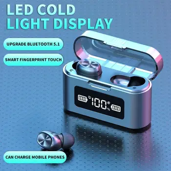 

2020 Wireless Bluetooth Headphone TWS Sports Headset LED Display Touch Control Earphones with 2000mAh Power Bank with Microphone