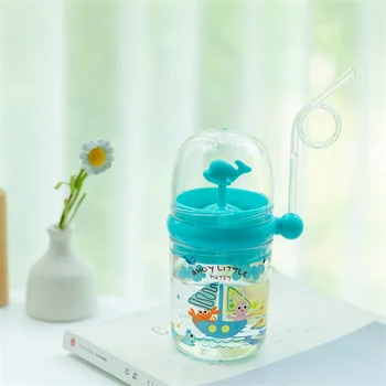 

250ml Kids Bottle Whale Water Spray New Design 2020 Summer Toddler kids Straw Cup Portable Lovely School Water Bottle
