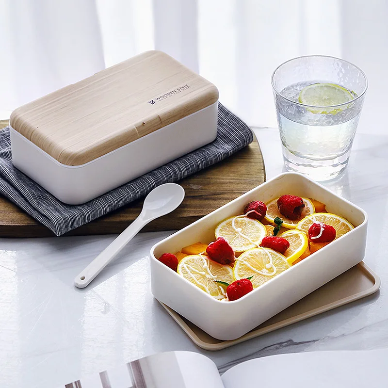 GOALONE Microwavable Lunch Bento Box 2 Containers BPA Free Leak Proof Food Storage Container with Chopsticks Spoon for Adult Kid