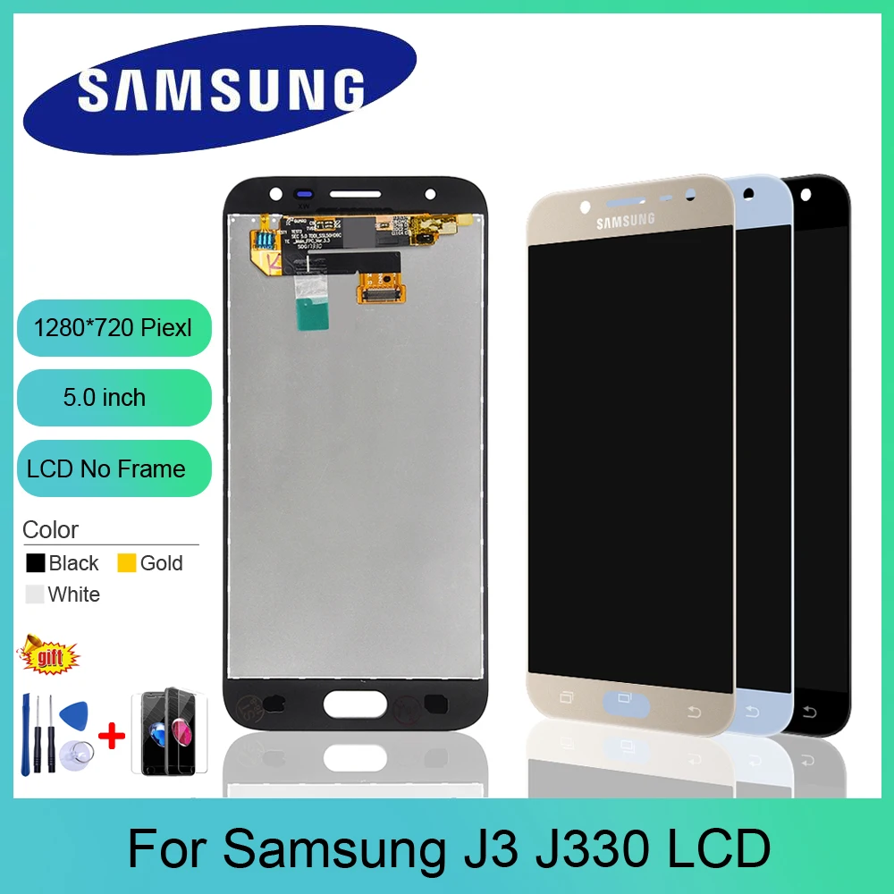 

High Quality J330 LCD For Samsung Galaxy J3 2017 J330 J330F SM-J330 LCDs Display Touch Digitizer Screen free gift