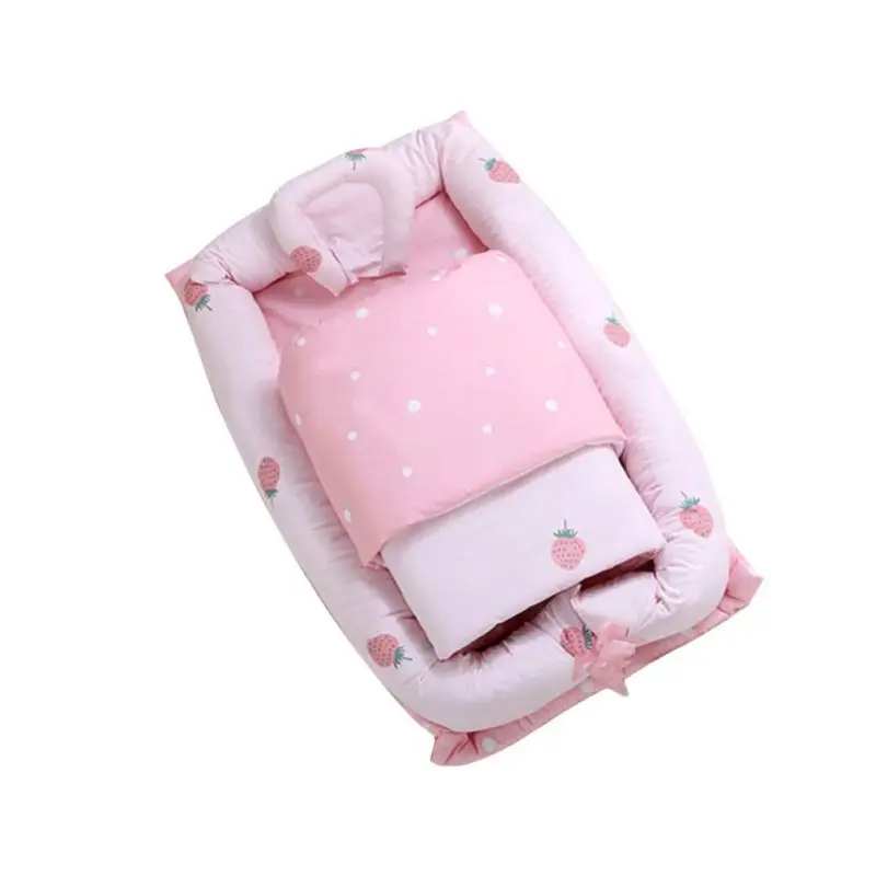 Детская переносная кровать детская люлька для кровати детский шезлонг для Колыбель для новорожденных дышащее гнездо для сна