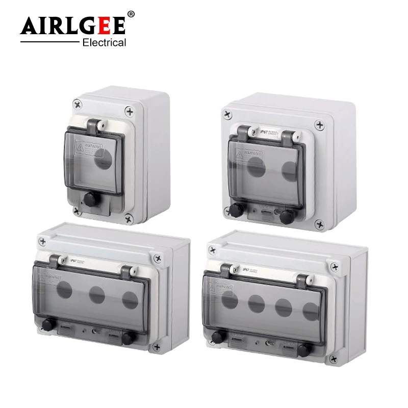 Outdoor Push Button Switch Box Transparent IP67 Waterproof Protective