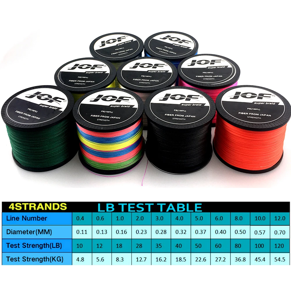 JOF PE Braided Fishing Line 500M 300M 100M 4 Strands Multifilament Fishing Line Carp Fishing Wire 10-120LB JOF PE Braided Fishing Line 500M 300M 100M 4 Strands Multifilament Fishing Line Carp Fishing Wire 10-120LB