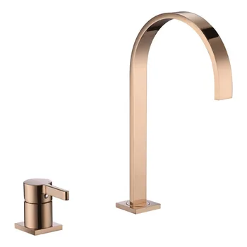 

Benefit Margin Wire Drawing Gold Three-piece Bathtub Faucet 2 Paper Set Separation Type Basin Faucet