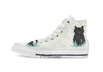 

Silent Night Custom Casual High Top lace-up Canvas shoes sneakers Drop shipping