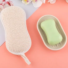 1 шт. натуральная льняная губка в форме люфы махровая перчатка щетка для чистки кожи для мужчин и женщин Мочалка для душа и ванны Новинка