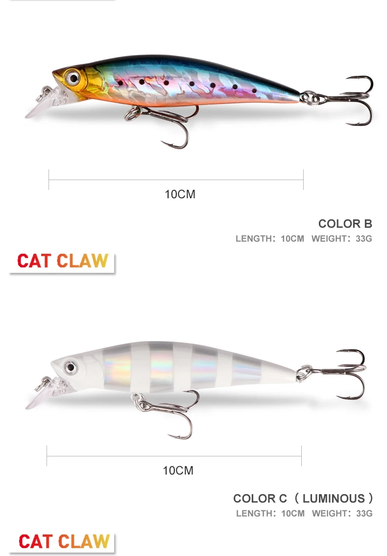 Cat Claw Lure Premium Series 303M Hard Minnow Fishing Lure Artist Minnow Freshwater Fishing Trout Lure Hard Bait 33g 100mm