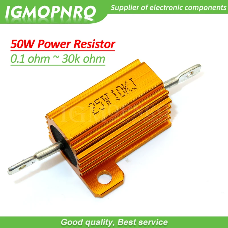 

25W Aluminum Power Metal Shell Case Wirewound Resistor 0.01 ~ 30K 0.05 0.1 0.5 1 2 3 5 6 8 10 20 100 150 200 300 500 1K 10K ohm