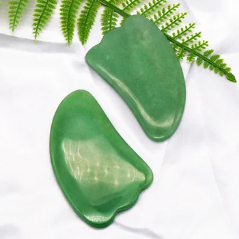

2 Pcs Jade Stone Massage Therapy Scrapping Plates Scraping Massage Tools Natural Stone Board for SPA Acupuncture Therapy Green (