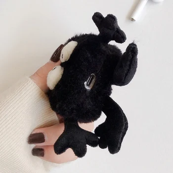 

Cute Cartoon Plush Briquettes Ball Earphone Case For Apple Airpods 1/2 Wireless Bluetooth Earphon