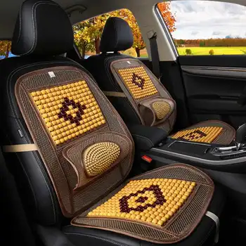 

Car Seat Covers Universal Protective Cover Breathable Massage Cushion Wood Beads Thick Mat Cool Summer Interior Auto Accessories