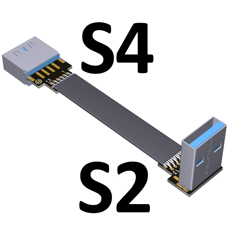 S2-S4 Плоский ленточный кабель USB 3,0, Суперскоростной USB кабель-удлинитель для мужчин и женщин, 0,5 м, 1 м, 1,5 м, 2 м, 3 м, USB кабель-удлинитель для передачи данных - Цвет: S2-S4