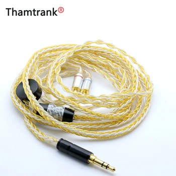 

1.2M Upgraded 8 Core Silver Plated Earphone Balanced Cable 3.5mm Plug to MMCX Connector w/ Carbon Fiber Splitter Clip for Shure