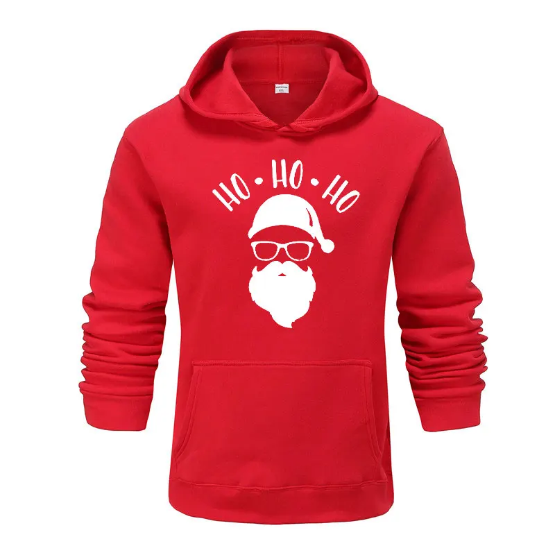 Модный свитер, худи для мужчин/женщин, Рождественский милый мультяшный пуловер в стиле хип-хоп Санта Хо, осенняя толстовка с капюшоном, мужская одежда с капюшоном - Цвет: red 2