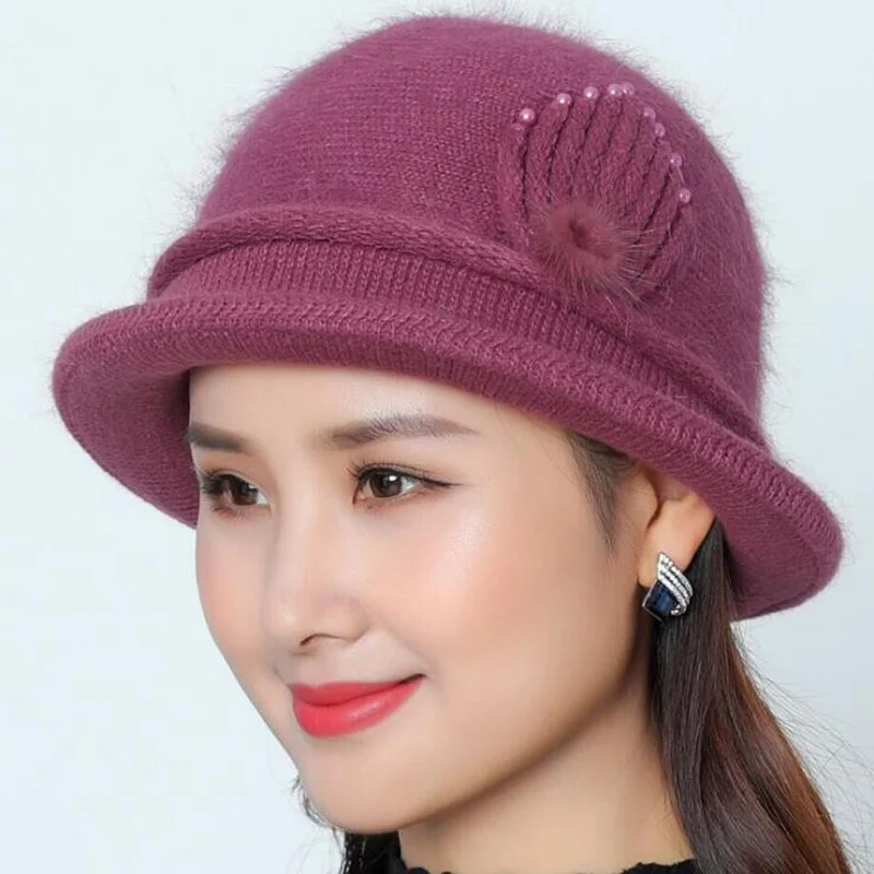 

2019 Winter Wool Bucket Hat For Women Lady Warm Thicken Soft Fishing Caps Outdoor Hat Panama Cap Female