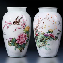 Цзиндэчжэнь керамика лучший антиквариат Китай ваза украшения ручная роспись Пастель Весна желаемое традиционное ремесло ручной работы 3 модели