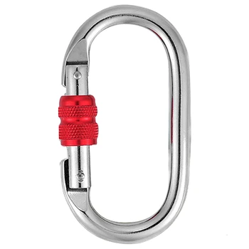

Climbing 25KN Carabiner For Yoga Hammock Safety Buckle Lock Survival Tool Hook Outdoor Camping Rock silver 1 Piece