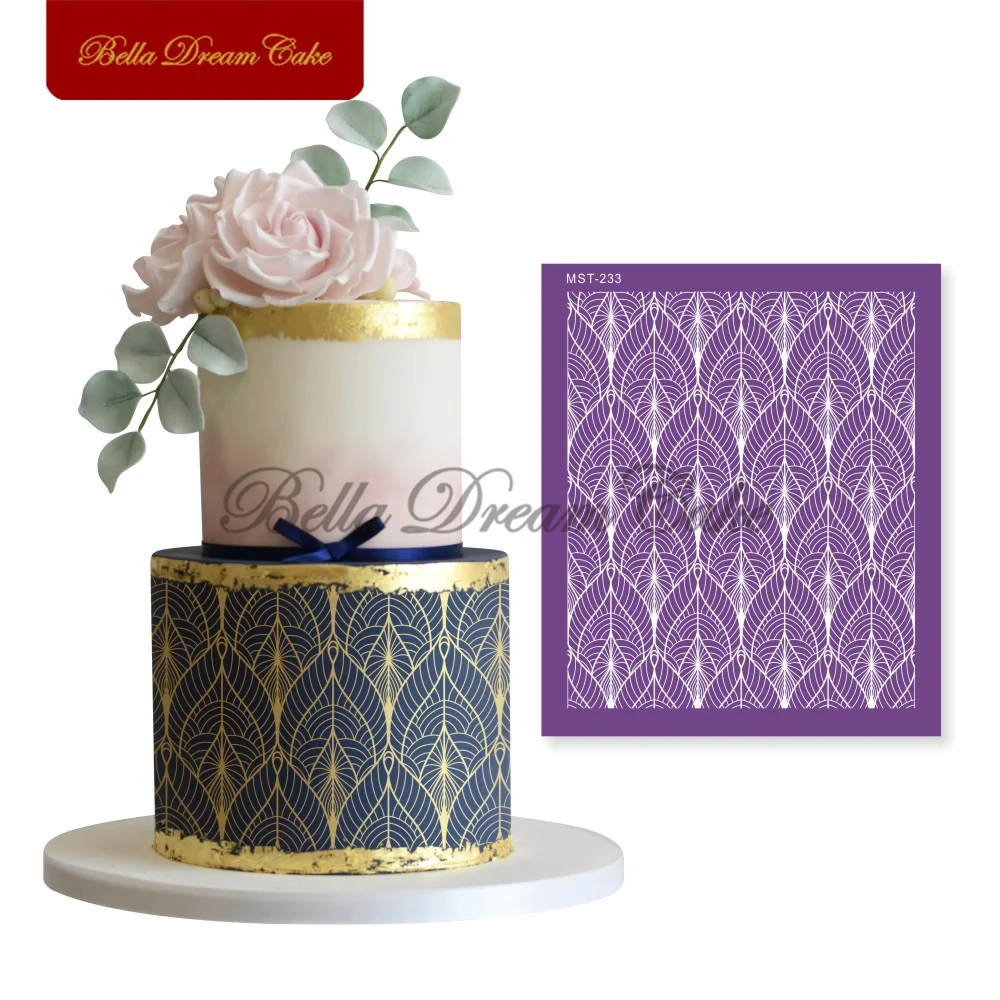 Continuous Leaves Cake Stencil Wedding Cake Mould DIY Fabric Mesh