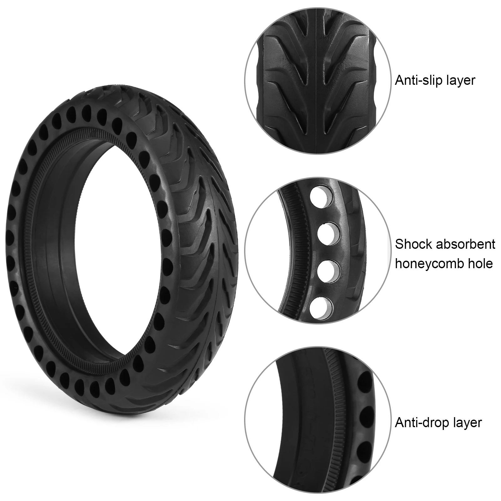8.5" Honeycomb Solid Tire Wheel Explosion-Proof Tyre for Xiaomi M365/Pro Scooter 