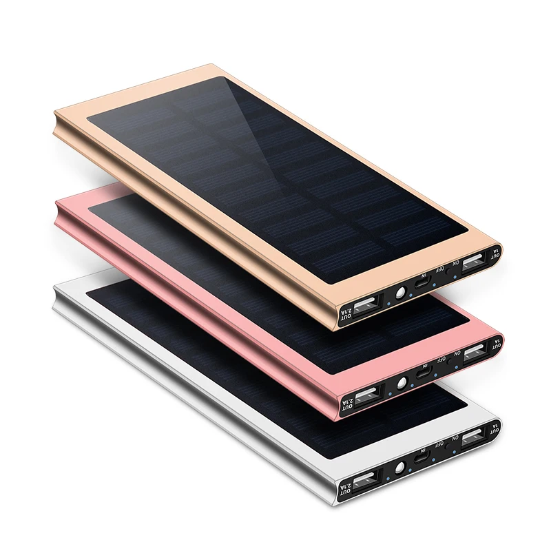 

For Xiaomi iphone 7 8 Samsung Solar 30000mah Power Bank External Battery 2 USB LED Powerbank Portable Mobile phone Solar Charger