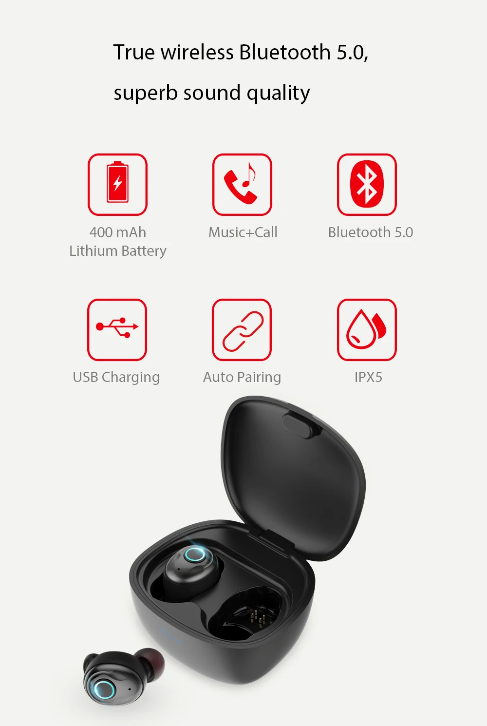 Riilm tws мини портативные bluetooth наушники TWE40 настоящие беспроводные стерео наушники с водонепроницаемой bluetooth-гарнитурой IPX5