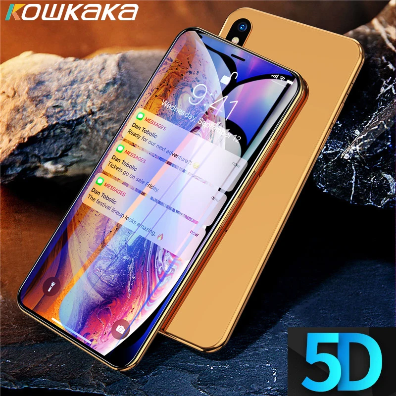 Защитное закаленное стекло kowkaka 5D для iphone 7 6 6s 8 Plus XS Max XR X Защита от синего