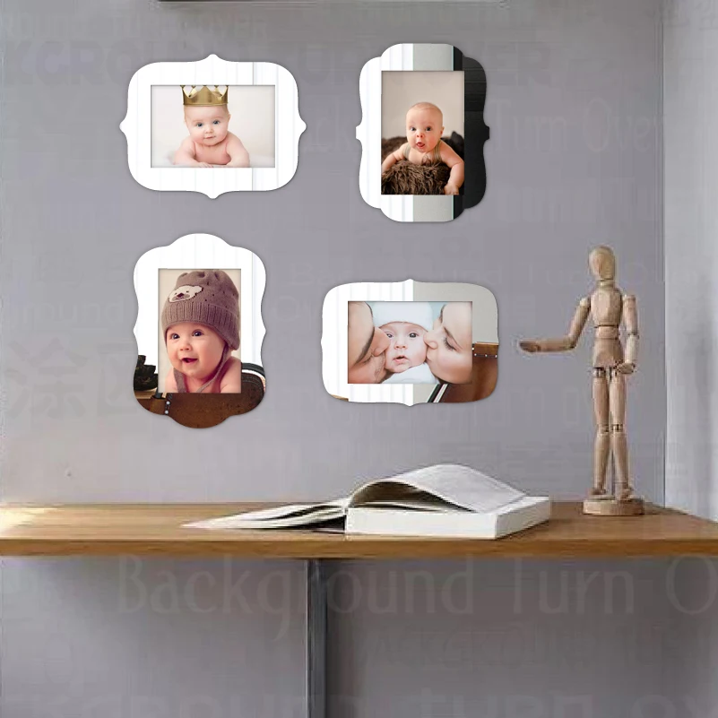 4 шт. настенные магнитные тонкие зеркальные рамки для фотографий | Дом и сад