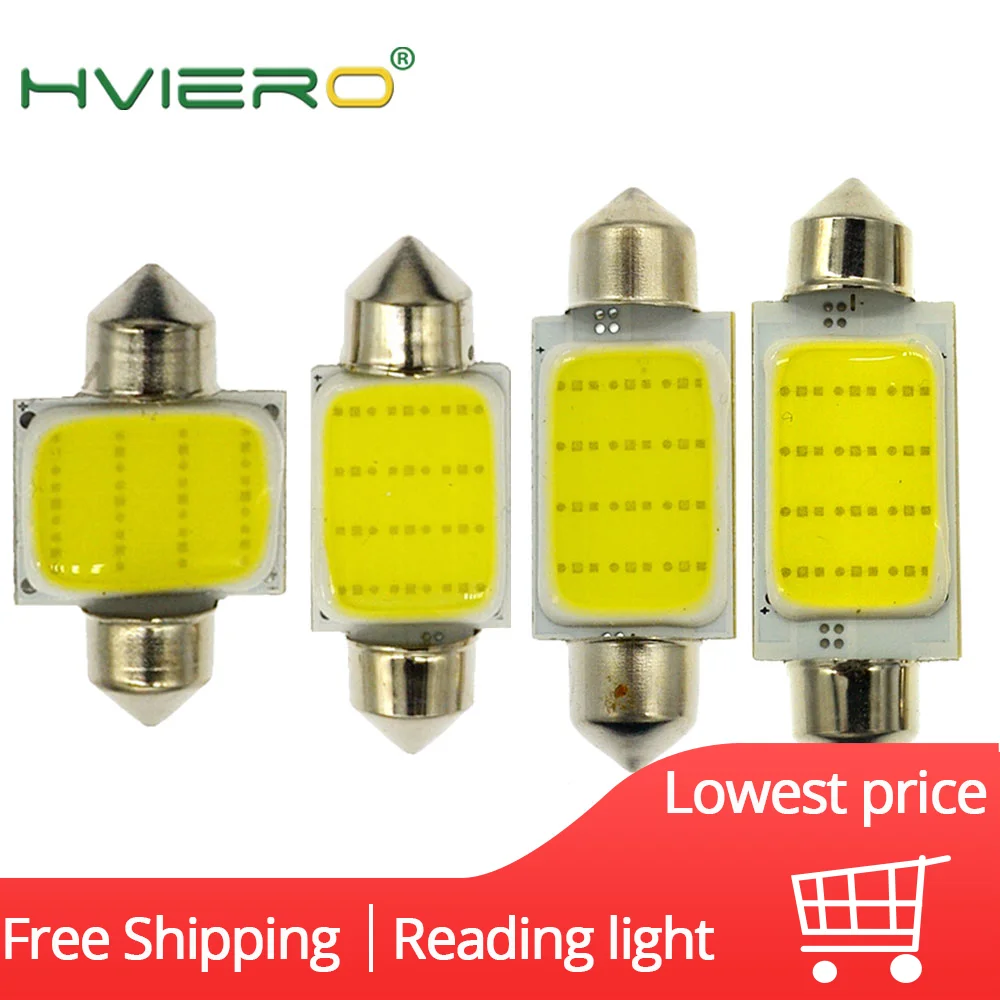 Белый Cob 12Led гирлянда купольные огни лампа для чтения 31 мм 36 39 42 C5W C10W авто