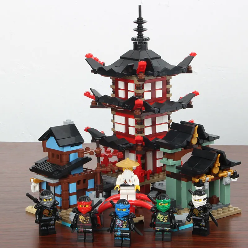 737 шт Diy Ninja Temple of Airjitzu spinjitzu строительные блоки Совместимые ninjagoed Lepined наборы