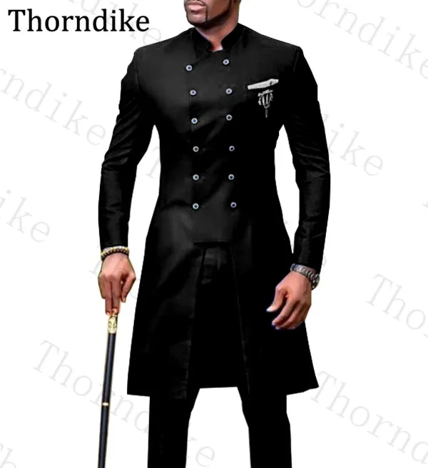 Hot Seller Men Suit Wedding-Dress Tuxedos Groom Mandarin Custom-Made Double-Breasted Long Lapel 4001118426309