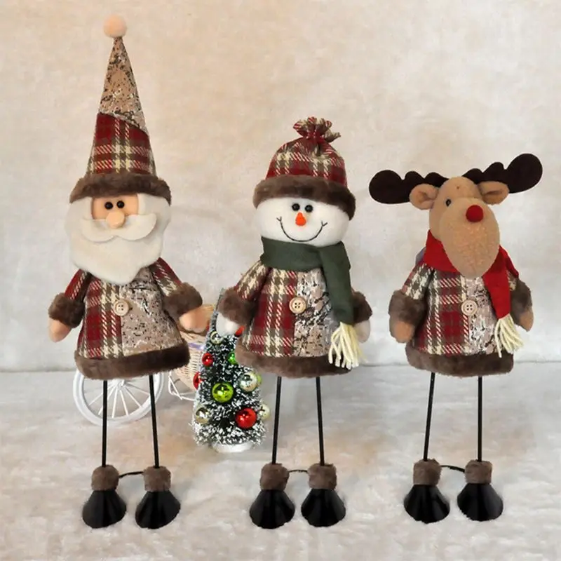 

Santa Claus Snowman Reindeer Figure Plush Dolls Christmas Decorations Ornaments