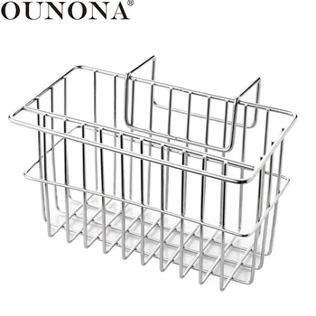 

OUNONA Kitchen Sponge Drain Holder Stainless Steel Soap Storage Hanging Basket Sponge Cleaning Cloth Brushes Drain Rack Holder