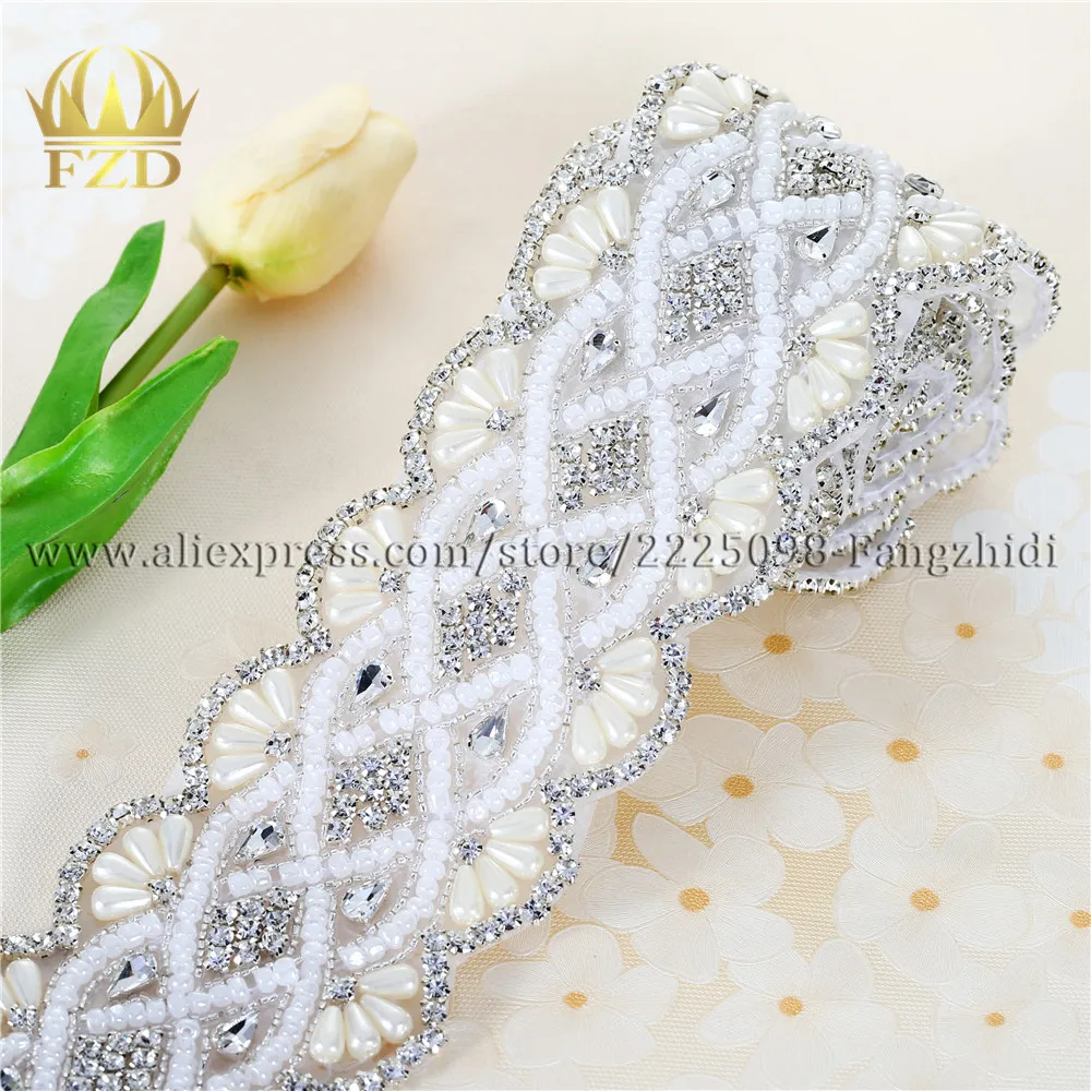 (10 Yards) Wholesale Iron On Sewing Wedding Sash Bead Rhinestone