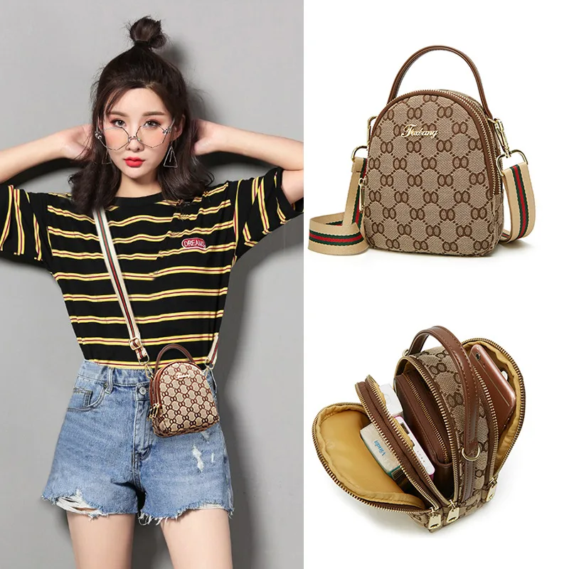 Новая стильная модная сумка на плечо в Корейском стиле Женская мини-сумка для мобильного телефона Женская парусиновая универсальная сумка для мобильного телефона Shou