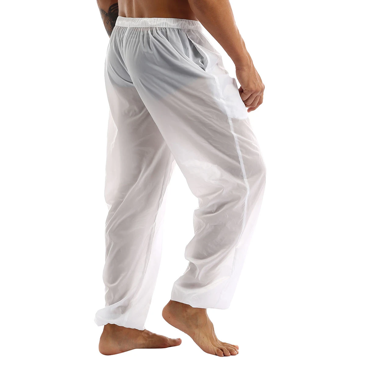 Pantalon Ultra mince Transparent pour hommes, vêtement de plage, ample,  avec cordon de serrage, Long, poches, Sexy, Transparent, été | AliExpress