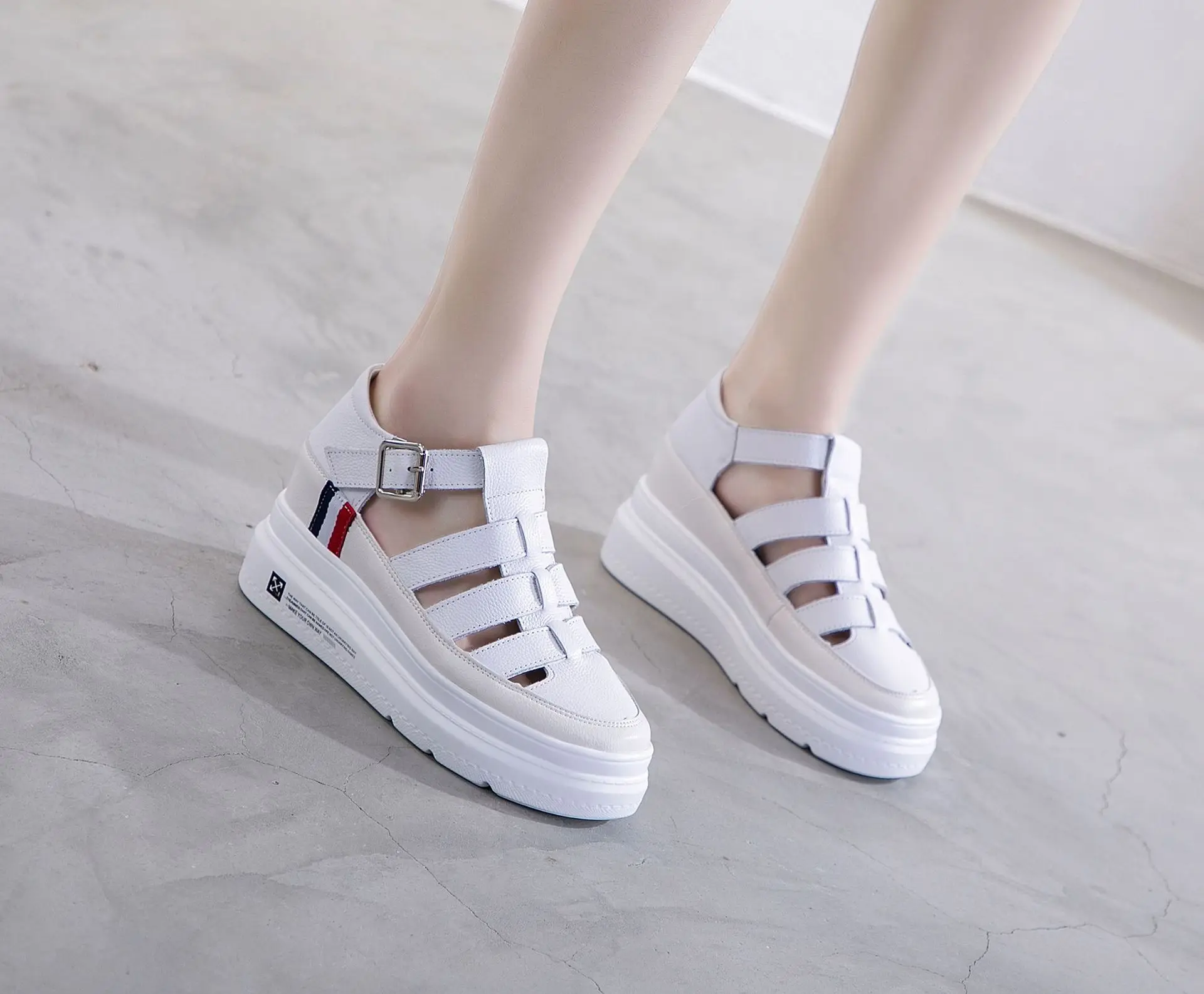 

Elevator New Style Hollow out Korean-style Rome Closed-toe Sandals Women's Supply of Goods WOMEN'S Shoes 31 32 33