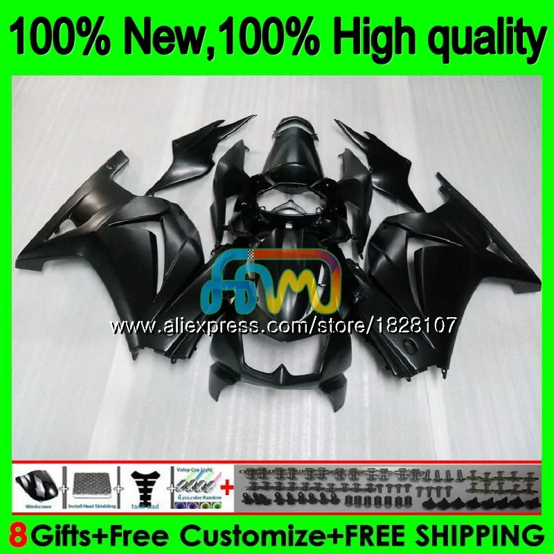 Корпус для KAWASAKI ZX-250R матовый черный EX-250 EX250 ZX 250R 2BS. 22 EX 250 ZX250R 08 09 10 11 12 2008 2009 2010 2011 2012 обтекатель