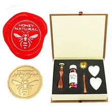 Мед пчелиный воск печать штамп Винтаж на заказ ваш дизайн Elegangt натуральный Палисандр Ручка уплотнения воск комплект печатей подарок