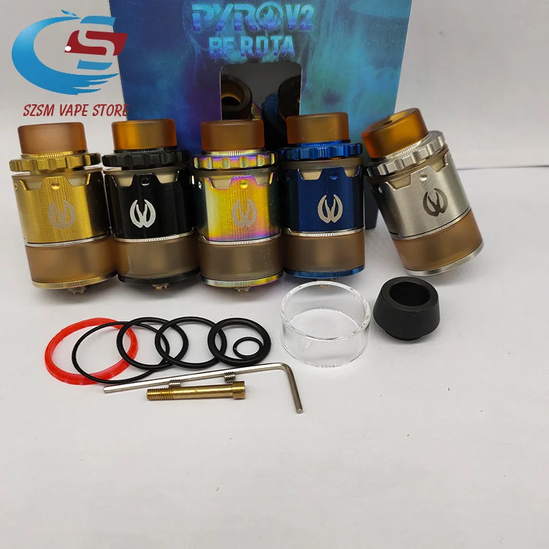 Атомайзер Pyro V2 BF RDTA емкость 22 мм 2 мл/4 мл совместим с 510 электронными сигаретами