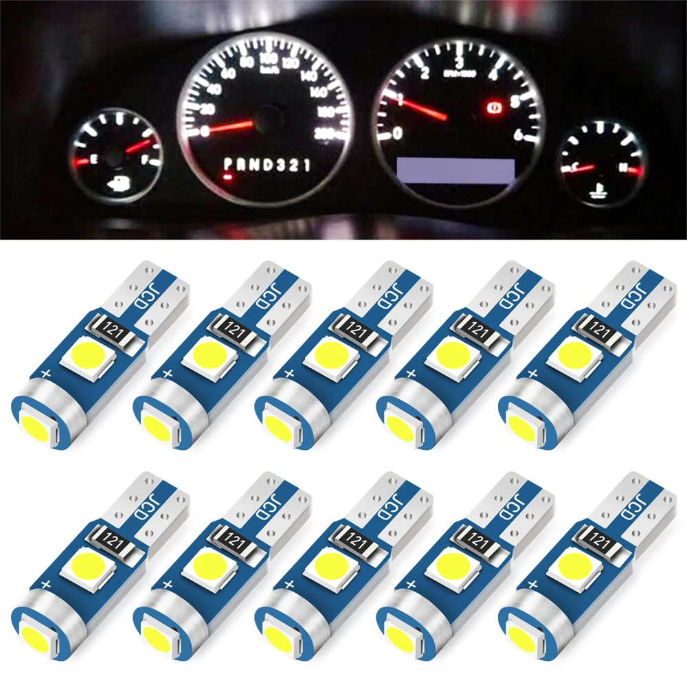 10pcs Car T5 LED Bulb Instrument Lights For peugeot 207 107 polo 6r