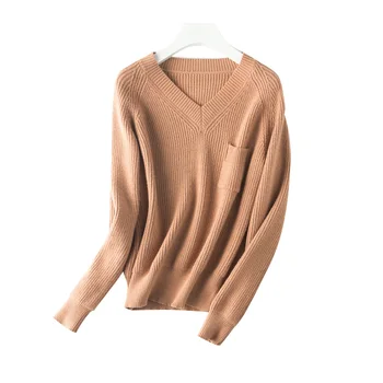 

Autumn new ladies cashmere sweater short sweater pullover loose ladies knit bottoming shir