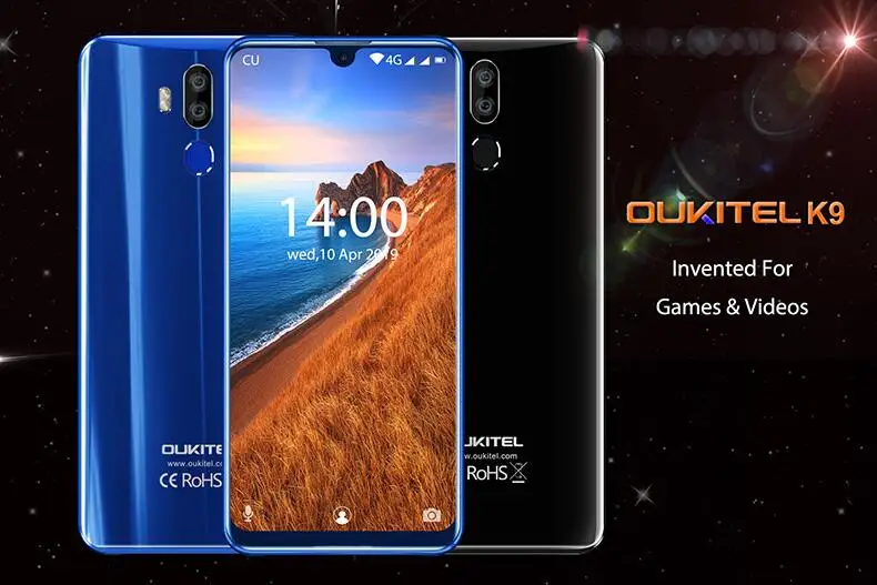 oukitel K9 Громкий динамик для телефона OUKITEL K9 Капля воды 7,1" FHD+ 1080*2244 16MP+ 2MP/8MP смартфон