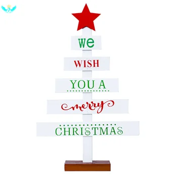 

Wooden Merry Christmas Tree Desk Table Decor Pendants Xmas Tree Ornaments Christmas Decoration Happy New Year Home Decor Gifts