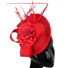 Элегантная женская классическая шляпа-чародей, Коктейльная Свадебная вечеринка, головные уборы, повязка на голову с цветочным декором, свадебные аксессуары для волос с перьями