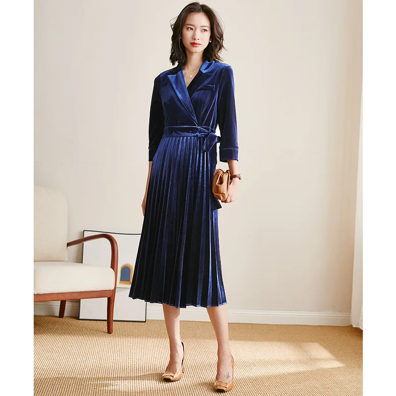 High-End Fluwelen Jurk Vrouwelijke A-lijn Rok Lange Jurk Dunne Geplooide Jurk 2020 Lente Nieuwe Hoge Taille Jurk rode Jurk Dame Stijl High-End Fluwelen Jurk Vrouwelijke A-lijn Rok Lange Jurk Dunne Geplooide Jurk 2020 Lente Nieuwe Hoge Taille Jurk rode Jurk Dame Stijl
